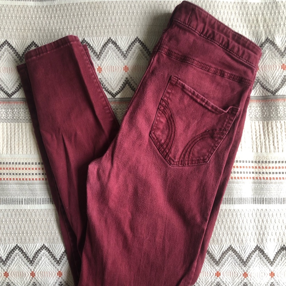 Maroon khaki Hollister jeans